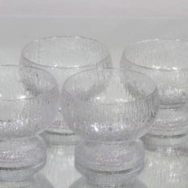 Iittala Kekkerit annoskulhot, kirkas, 4 kpl, suunnittelija Timo Sarpaneva,