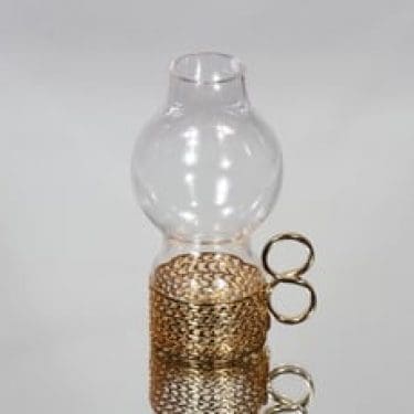 Iittala Karaatti kynttilälyhty, kirkas, suunnittelija Timo Sarpaneva, kullattu