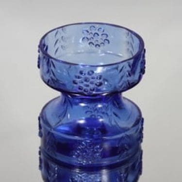 Riihimäen lasi Mesimarja kääntömaljakko, sininen, suunnittelija Tamara Aladin, pieni