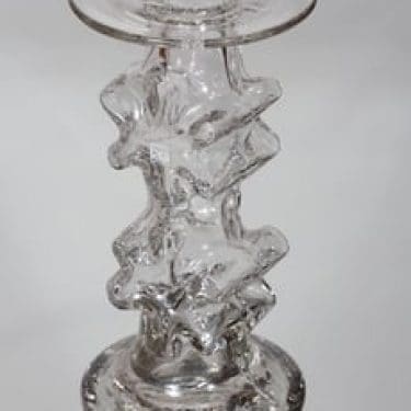 Riihimäen lasi Kasperi kynttilänjalka, signeerattu, suunnittelija Erkkitapio Siiroinen, signeerattu