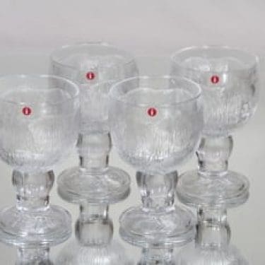 Nuutajärvi Pioni viinilasit, 23 cl, 4 kpl, suunnittelija Oiva Toikka, 23 cl