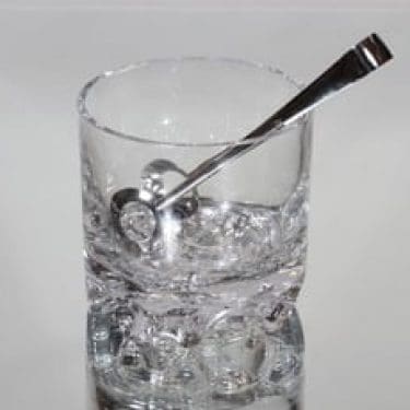 Iittala Gaissa jääpalakulho ja -otin, kirkas, suunnittelija Tapio Wirkkala,