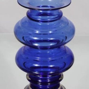 Riihimäen lasi Tornado maljakko, sininen, suunnittelija Tamara Aladin, suuri