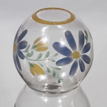 Kauklahden lasi maljakko, käsinmaalattu, suunnittelija , käsinmaalattu, pyöreä