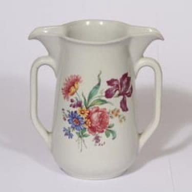 Arabia kukkakuvio kaksoiskaadin, 1 l, suunnittelija Aimo Alve, 1 l, siirtokuva, kukka-aihe