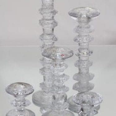 Iittala Festivo kynttilänjalat, signeerattu, 5 kpl, suunnittelija Timo Sarpaneva, signeerattu