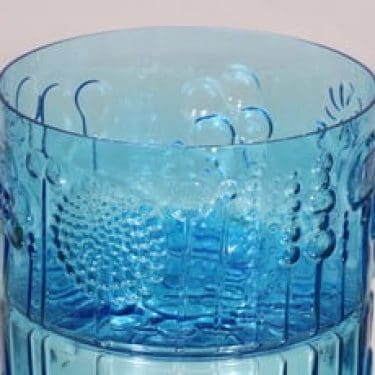 Nuutajärvi Flora kulho, turkoosi, suunnittelija Oiva Toikka, suuri