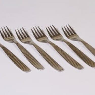 Hackman Scandia haarukat, teräs, 6 kpl, suunnittelija Kaj Franck, teräs