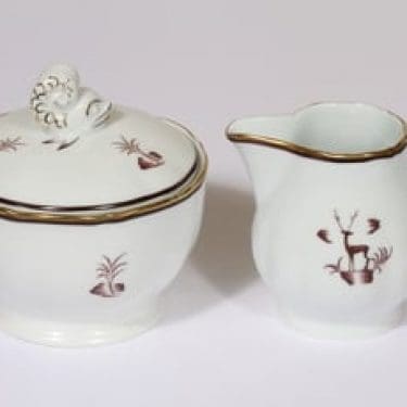 Arabia Diana sokerikko ja kermakko, suunnittelija Einar Forseth, painokoriste