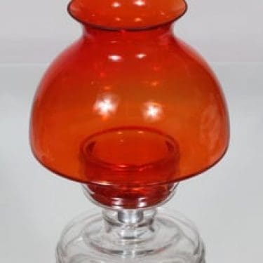 Riihimäen lasi Apollo kynttilälyhty, punainen, suunnittelija Nanny Still,