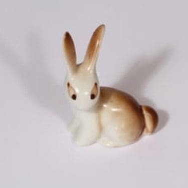 Arabia eläinfiguuri, jänis, suunnittelija Raili Eerola, jänis, käsinmaalattu