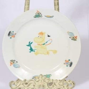 Arabia Muumi lasten lautanen, suunnittelija Tove Slotte, pieni, serikuva