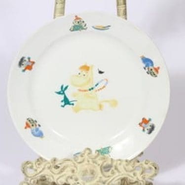 Arabia Muumi lasten lautanen, suunnittelija Tove Slotte, pieni, serikuva