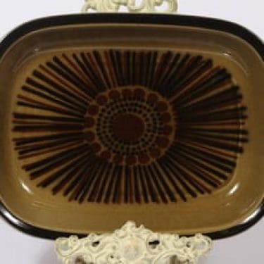 Arabia Kosmos vuoka, ruskea, suunnittelija Gunvor Olin-Grönqvist, puhalluskoriste, retro