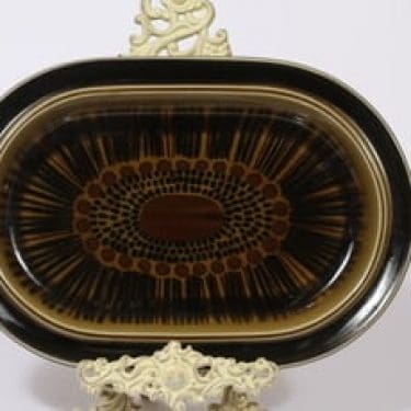 Arabia Kosmos vati, ruskea, suunnittelija Gunvor Olin-Grönqvist, soikea, puhalluskoriste, retro