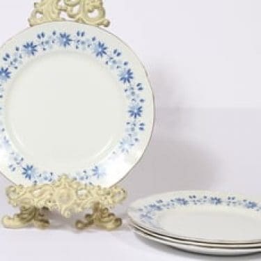 Arabia Fenno lautaset, matala, 4 kpl, suunnittelija Aune Laukkanen, matala, pieni, serikuva, kukka-aihe