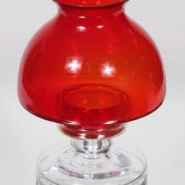 Riihimäen lasi Apollo kynttilälyhty, punainen, suunnittelija Nanny Still,
