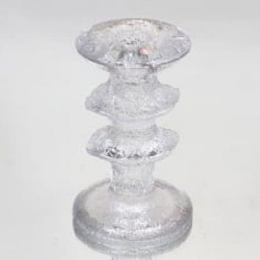 Iittala Festivo kynttilänjalka, kirkas, suunnittelija Timo Sarpaneva, pieni, signeerattu