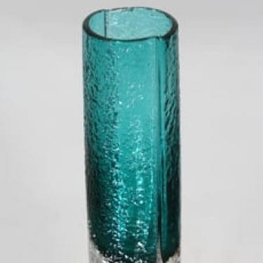 Riihimäen lasi 1456 maljakko, turkoosi, suunnittelija Tamara Aladin,