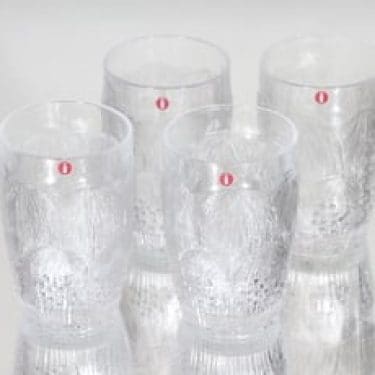 Nuutajärvi Pioni lasit, 26 cl, 4 kpl, suunnittelija Oiva Toikka, 26 cl