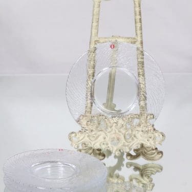 Iittala Tsaikka lautaset, kirkas, 4 kpl, suunnittelija Timo Sarpaneva, pieni