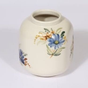 Arabia ARA maljakko, käsinmaalattu, suunnittelija Kurt Ekholm, käsinmaalattu, kukka-aihe