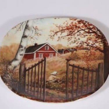 Arabia koristelautanen, Kotiseudun syksy, suunnittelija Anita Rantanen-Siemers, Kotiseudun syksy, pieni, serikuva