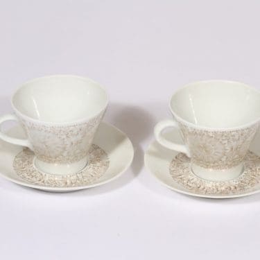 Arabia Filigran kahvikupit, 2 kpl, suunnittelija Raija Uosikkinen, serikuva
