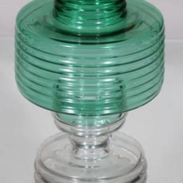 Riihimäen lasi Apollo kynttilälyhty, vihreä, suunnittelija Nanny Still,