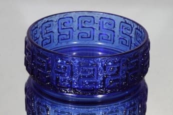 Riihimäen lasi Taalari kulho, sininen, suunnittelija Tamara Aladin, retro