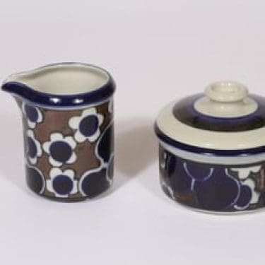 Arabia Saara sokerikko ja kermakko, suunnittelija Anja Jaatinen-Winquist, erikoiskoriste, retro