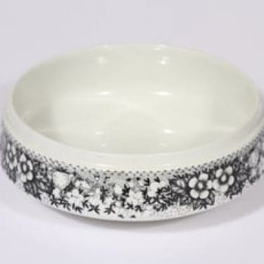 Arabia Talvikki kulho, mustavalkoinen, suunnittelija Raija Uosikkinen, pieni, serikuva