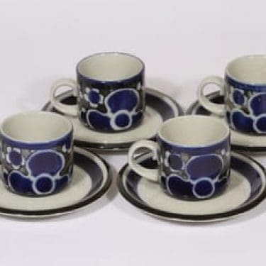 Arabia Saara kahvikupit, 13 cl, 4 kpl, suunnittelija Anja Jaatinen-Winquist, 13 cl, erikoiskoriste, retro