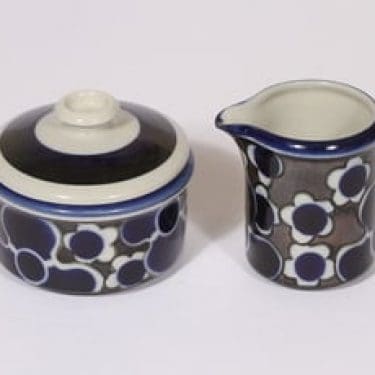 Arabia Saara sokerikko ja kermakko, suunnittelija Anja Jaatinen-Winquist, erikoiskoriste, retro