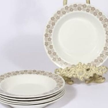 Arabia Rypäle lautaset, syvä, 6 kpl, suunnittelija Raija Uosikkinen, syvä, serikuva