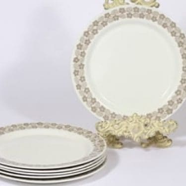 Arabia Rypäle lautaset, matala, 6 kpl, suunnittelija Raija Uosikkinen, matala, serikuva