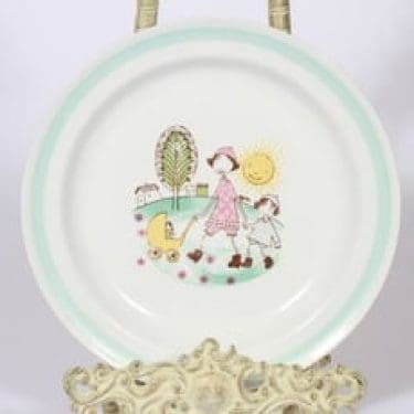 Arabia Retri lasten lautanen, matala, suunnittelija Raija Uosikkinen, matala, serikuva