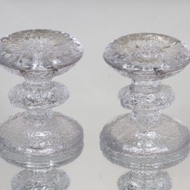 Iittala Festivo kynttilänjalat, kirkas, 2 kpl, suunnittelija Timo Sarpaneva,