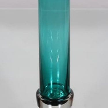 Riihimäen lasi maljakko, turkoosi, suunnittelija Tamara Aladin,