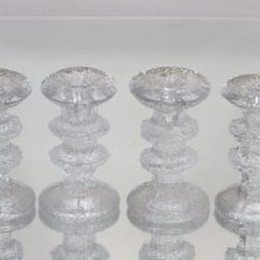 Iittala Festivo kynttilänjalat, kirkas, 4 kpl, suunnittelija Timo Sarpaneva, pieni