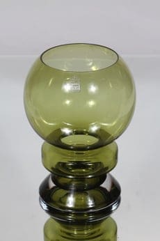 Riihimäen lasi Ella maljakko, oliivinvihreä, suunnittelija Nanny Still,