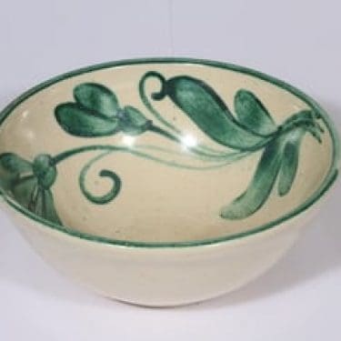 Kupittaan savi kulho, signeerattu, suunnittelija Helmi Suova, signeerattu, kobolttimaalattu