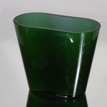 Nuutajärvi Ever green maljakko, vihreä, suunnittelija Heikki Orvola, massiivinen, opaaliverho