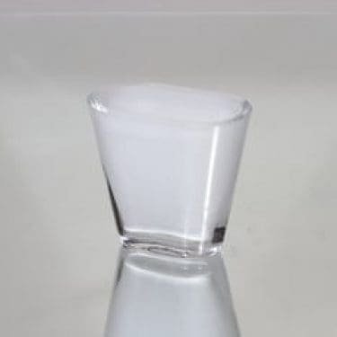 Nuutajärvi Ever green maljakko, valkoinen, suunnittelija Heikki Orvola, pieni, massiivinen