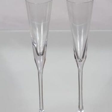 Nuutajärvi Aurora kuohuviinilasit, kirkas, 2 kpl, suunnittelija Heikki Orvola,