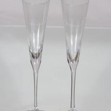 Nuutajärvi Aurora kuohuviinilasit, kirkas, 2 kpl, suunnittelija Heikki Orvola,