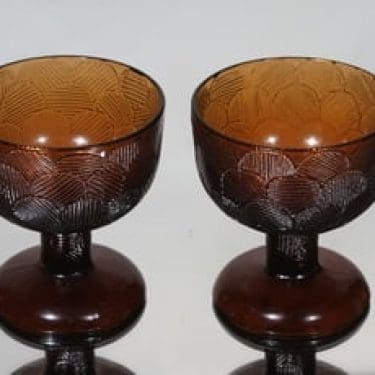 Nuutajärvi Miranda jälkiruokakulhot, jalallinen, 2 kpl, suunnittelija Heikki Orvola, jalallinen