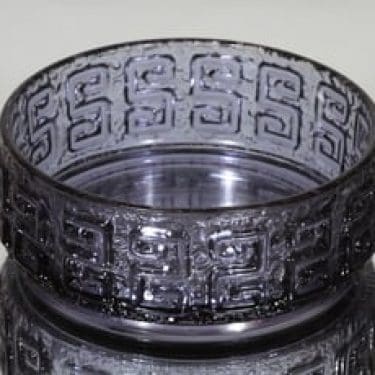 Riihimäen lasi Taalari kulho, neodymi, suunnittelija Tamara Aladin, massiivinen