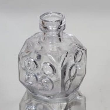 Riihimäen lasi Arpa on heitetty koristepullo, kirkas, suunnittelija Erkkitapio Siiroinen, pieni