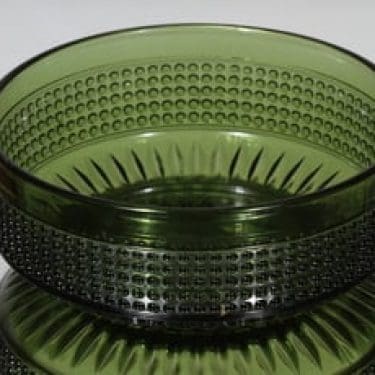 Riihimäen lasi Barokki kulho, vihreä, suunnittelija Erkkitapio Siiroinen,